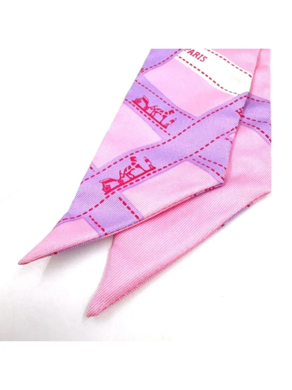 Hermes Twilly Bolduc Silk Pink Light Purple Scarf